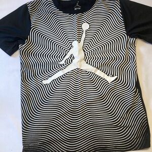 Air Jordan Youth Size 10-12 - Black and White Short Sleeve Tee Shirt